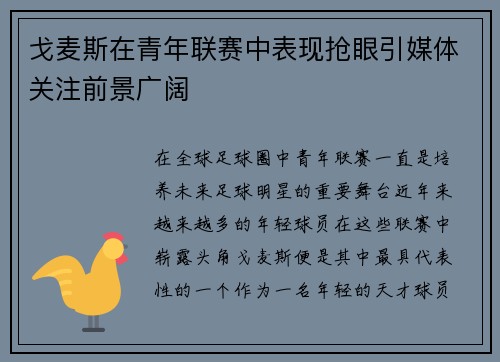 戈麦斯在青年联赛中表现抢眼引媒体关注前景广阔 戈麦斯在青年联赛中表现抢眼引媒体关注前景广阔